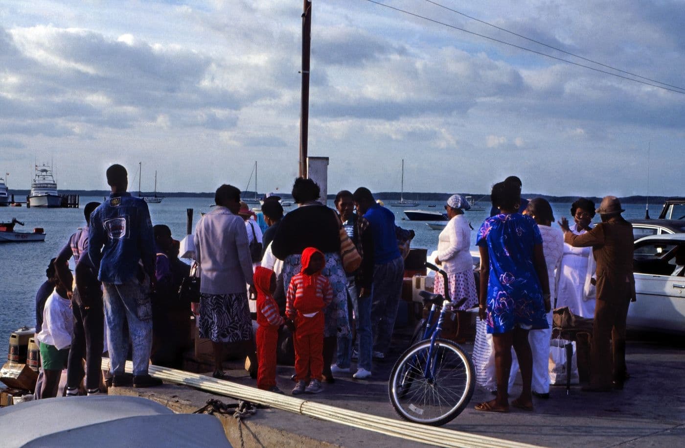 Residents waiting for the mailboat at Governor's Dock, Dunmore Town, Harbour Island