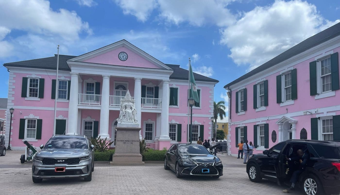 Parliament buildings on Parliament Square, Downtown Nassau